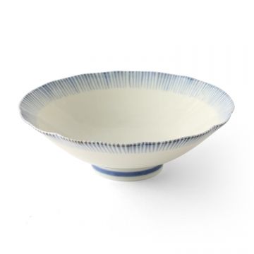 陶工房「樂」/染付渕十草 手作り平鉢