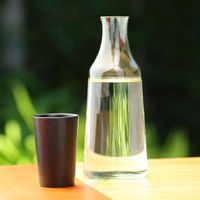 Urushito Glass/角徳利 黒拭漆