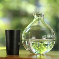 Urushito Glass/丸徳利 黒拭漆