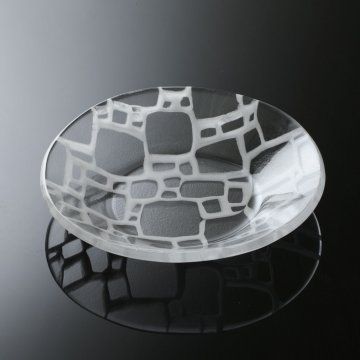 サブロウ/丸鉢 中 a -水の波紋をイメージした美しいモザイク柄のガラス