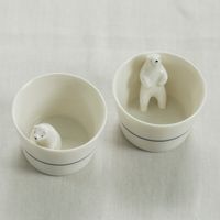 楽土/シロクマの熊五郎 お猪口 2個セット（1号・2号）