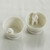 楽土/シロクマの熊五郎 お猪口 2個セット（1号・2号）