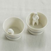 楽土/シロクマの熊五郎 お猪口 2個セット（1号・2号）