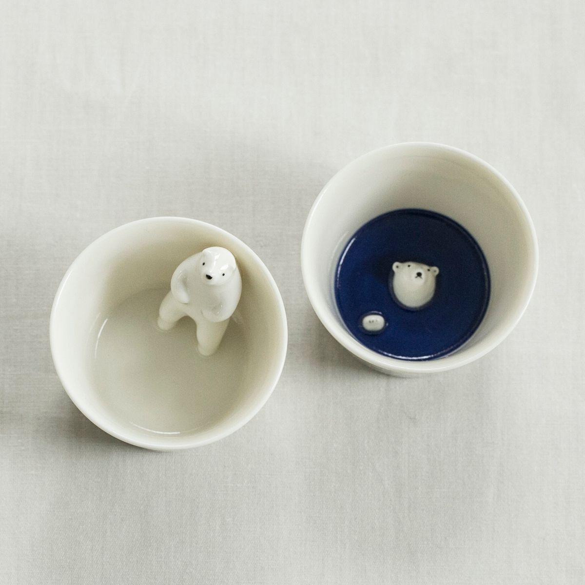 楽土/シロクマの熊五郎 お猪口 2個セット（2号・3号）