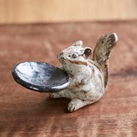 小杉窯/「どーぞ」のリス プレート