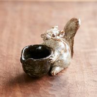 小杉窯/「どーぞ」のリス ミルクピッチャー