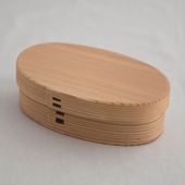 秋田杉の小判弁当 中（塗装あり）