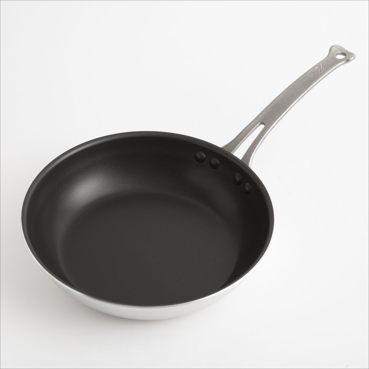 中尾アルミ製作所/シルクフライパン ステンレスハンドルタイプ 浅型 24cm