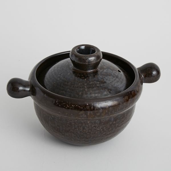 弥生陶園/丸ごはん土鍋 天目釉 1合