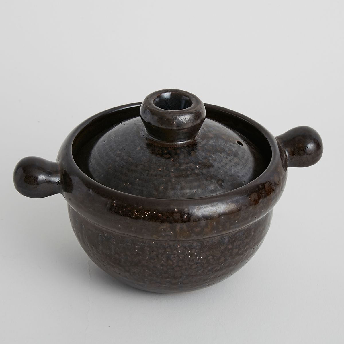 弥生陶園/丸ごはん土鍋 天目釉 1合