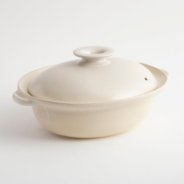 kanae/だえん土鍋 2.0L -オーバル型だから省スペースで置ける、軽い