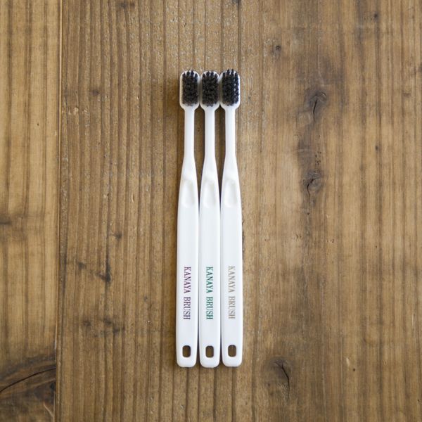 かなや刷子/馬毛歯ブラシ 小（3本入り） -少しの力でつるつるに磨ける