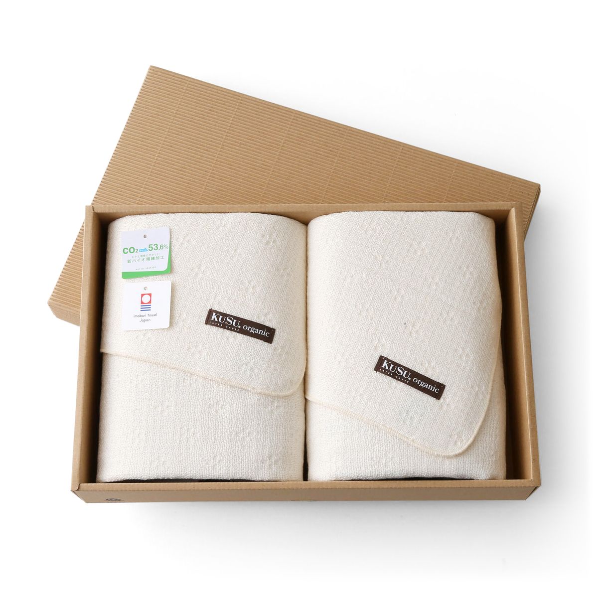 KuSu/organic 3重ガーゼフェイスタオル 2枚セット