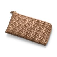 L字ファスナー長財布 メッシュ型押しレザー ブロンズ