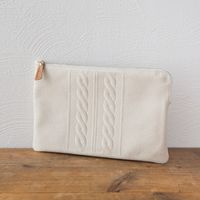 niknit/ニット柄型押しポーチ L