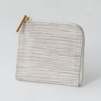 鍵ポケットつきコンパクト財布 ストライプビーズ