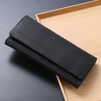 江戸三紅印傳/ボックス長財布 変わり市松 ブラック