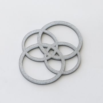 MACOOL/スカーフバックル サークルL シルバー×ブラック