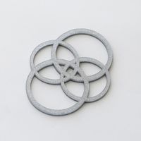 MACOOL/スカーフバックル サークルL シルバー×ブラック