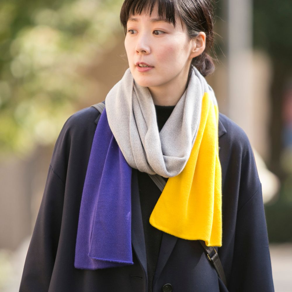 breezy blue/シルクニットマフラー