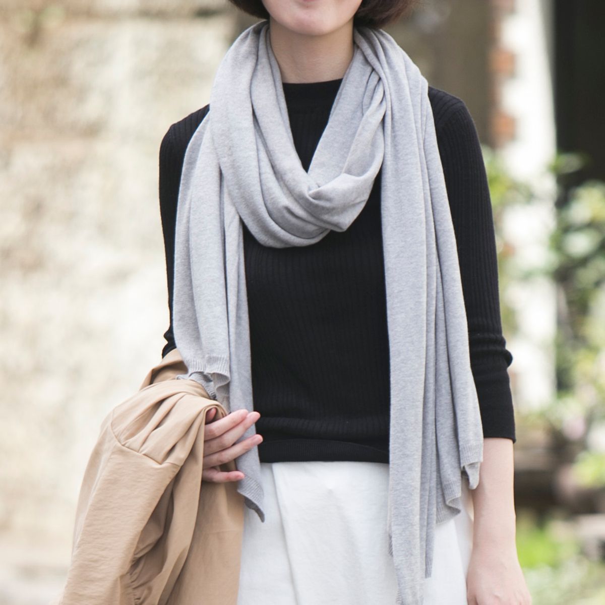 五泉ニットの大判ストール