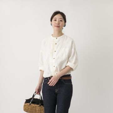 C.P.KOO/リネンピンタックシャツ