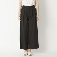 TUTIE./コットンリネンデニムタックワイドパンツ ブラック