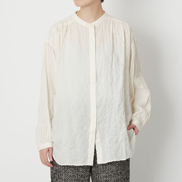 DAYS/バンドカラーチュニック -一年を通して着られる、ワッシャー加工