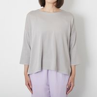 五泉ニットのプルオーバー シルクコットンクルーネック