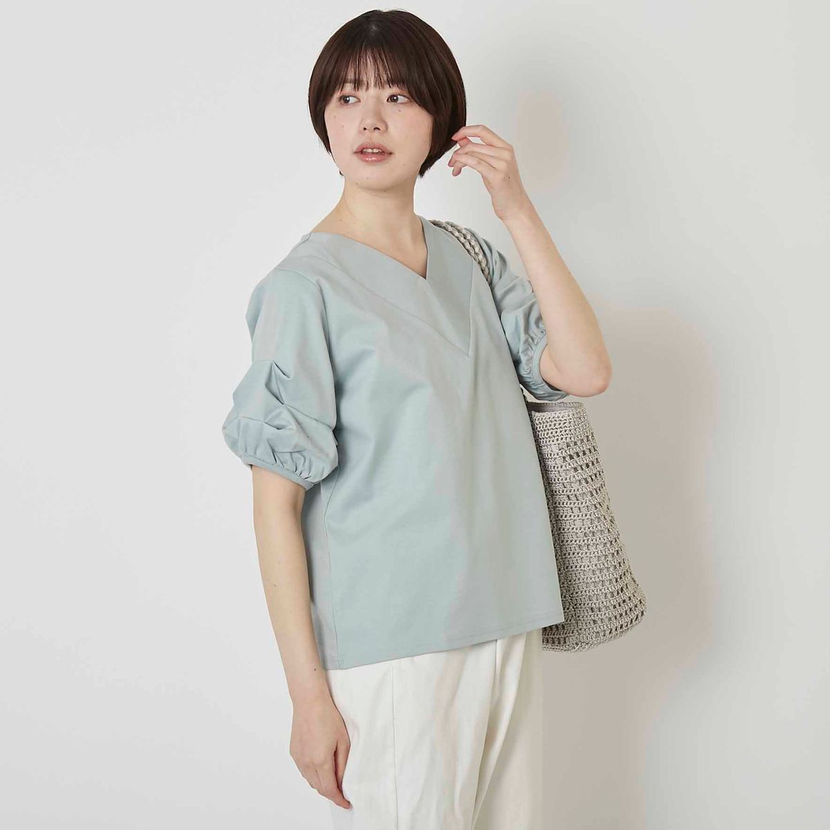 sirenemermaid/スリーブコンシャスVネックプルオーバー