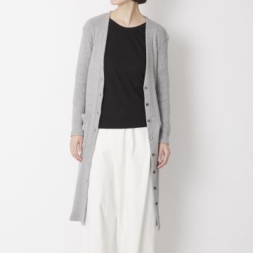 当店限定/コットンテレコVネックロングカーディガン グレー