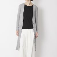 当店限定/コットンテレコVネックロングカーディガン グレー