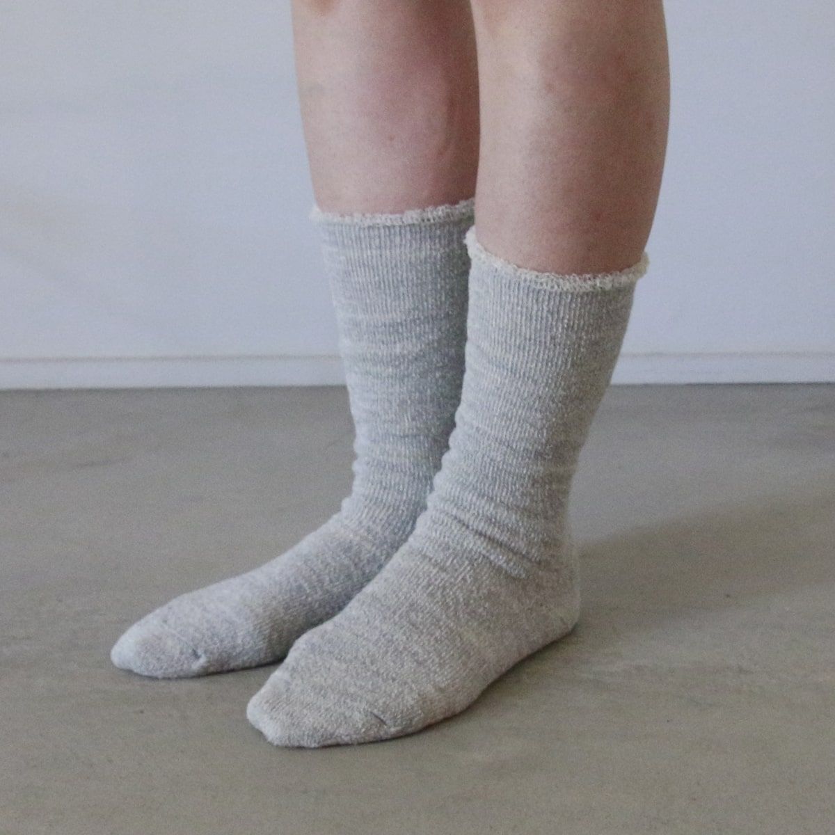 くらしきぬ/シルク＆ウール パイル靴下