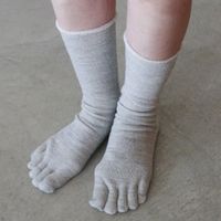 くらしきぬ/シルク＆ウール パイル 5本指靴下