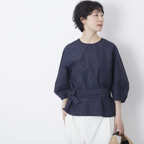 Kilka/2WAYシャーリングブラウス -【当店限定】蒸れなくてアイロンがけ