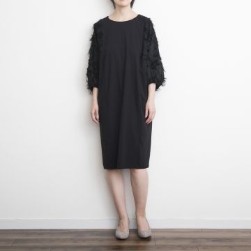 STELLA CIFFON/フリンジジャガードスリーブワンピース