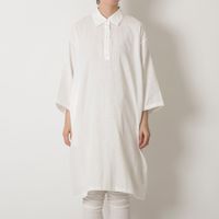 京和晒綿紗/ガーゼシャツワンピース 2重ガーゼ