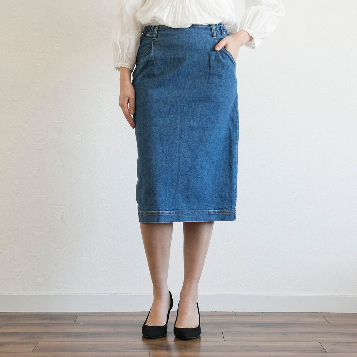 STELLA CIFFON/タイトデニムスカート