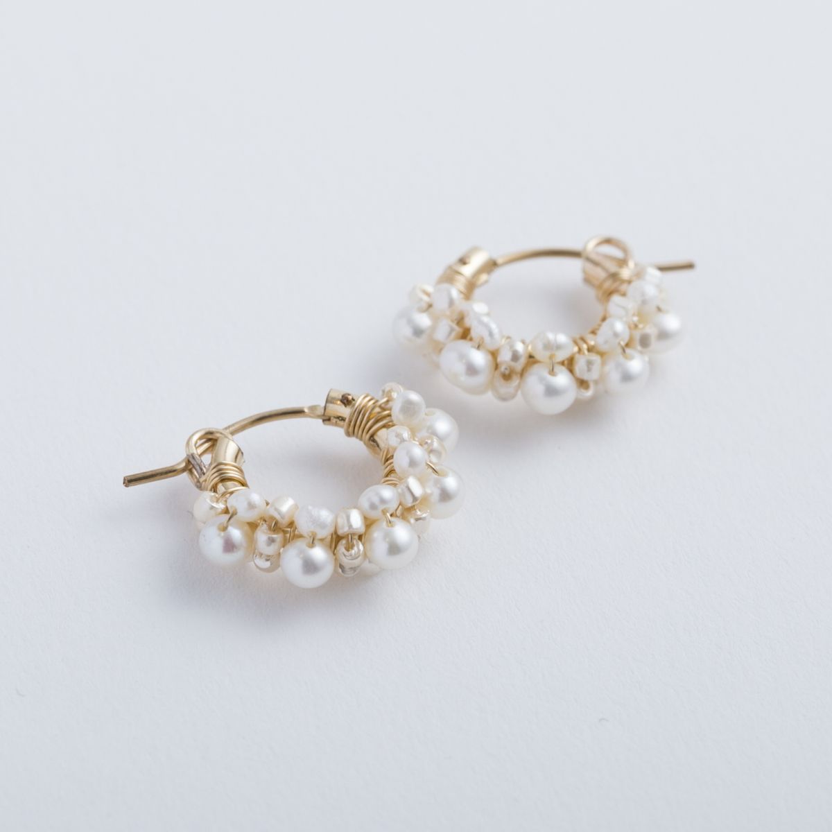 hamaya/淡水パールのフープピアス