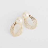 STELLA CIFFON/ハーフパールゴールドピアス/イヤリング