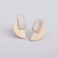 STELLA CIFFON/真鍮プレート半月アクリルピアス