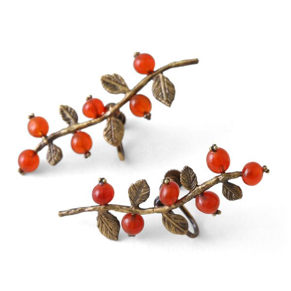 sasakihitomi/木の実のイヤリング カーネリアン