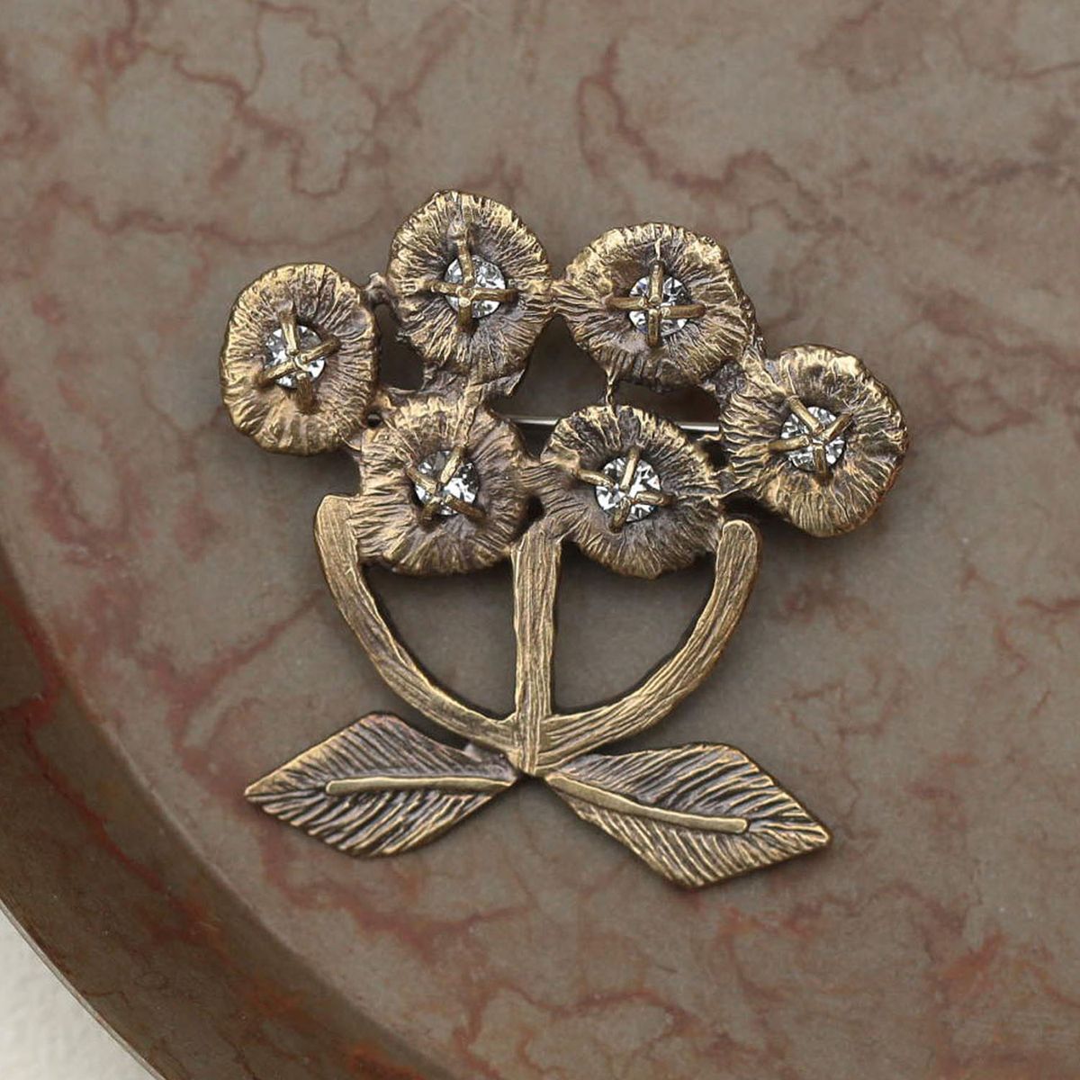 sasakihitomi/おはなのブローチ アンティークゴールド