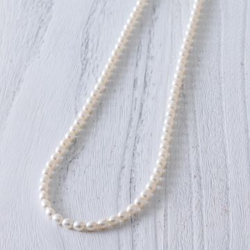 misa/淡水パールロングネックレス ホワイト