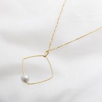 Sea Dew/gold line ロングネックレス スクエア