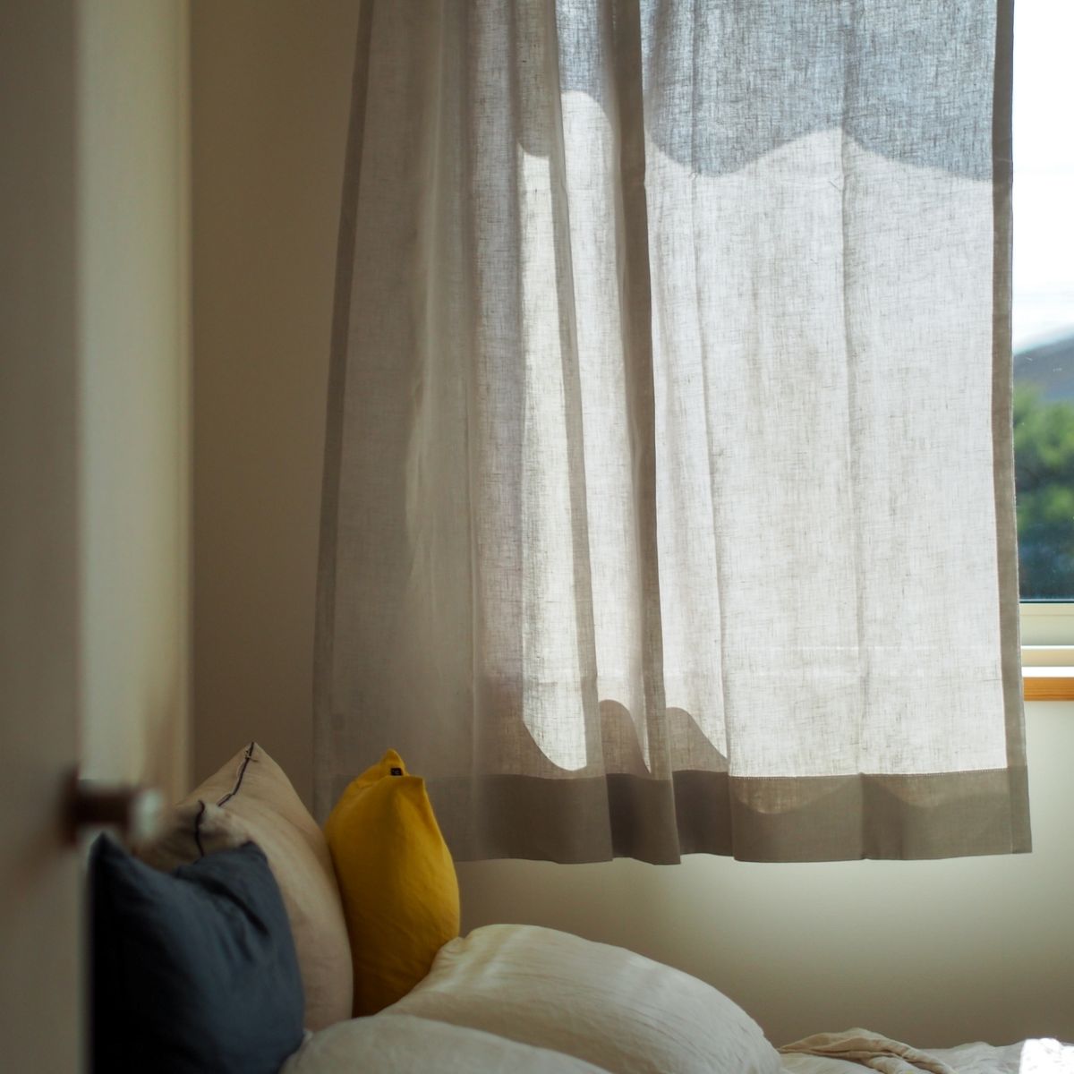 LINEN & BASIC/リネンカーテン W120×H105cm 2枚組