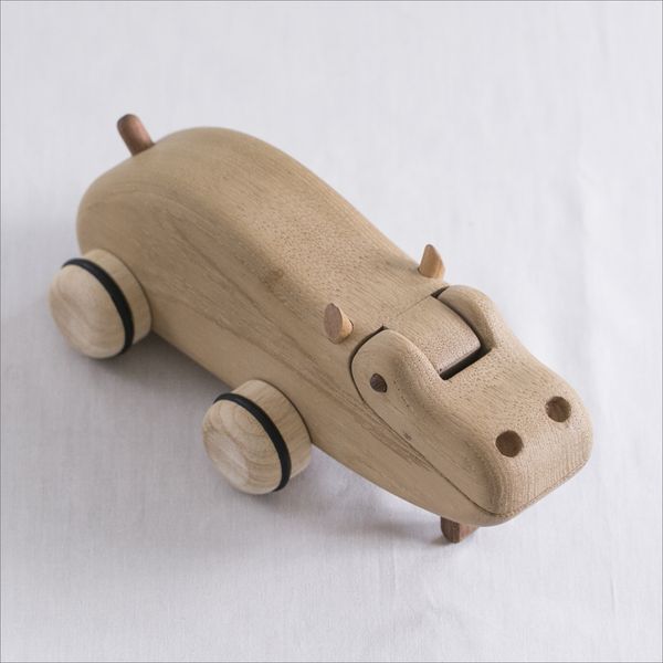 木の動く玩具 カバ -生き生きと動く、木のおもちゃ - スタイルストア