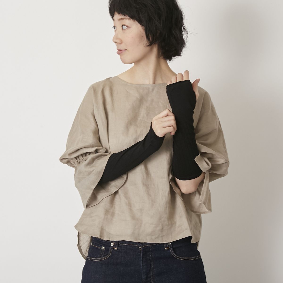 hakne/シルクアームカバー ショート