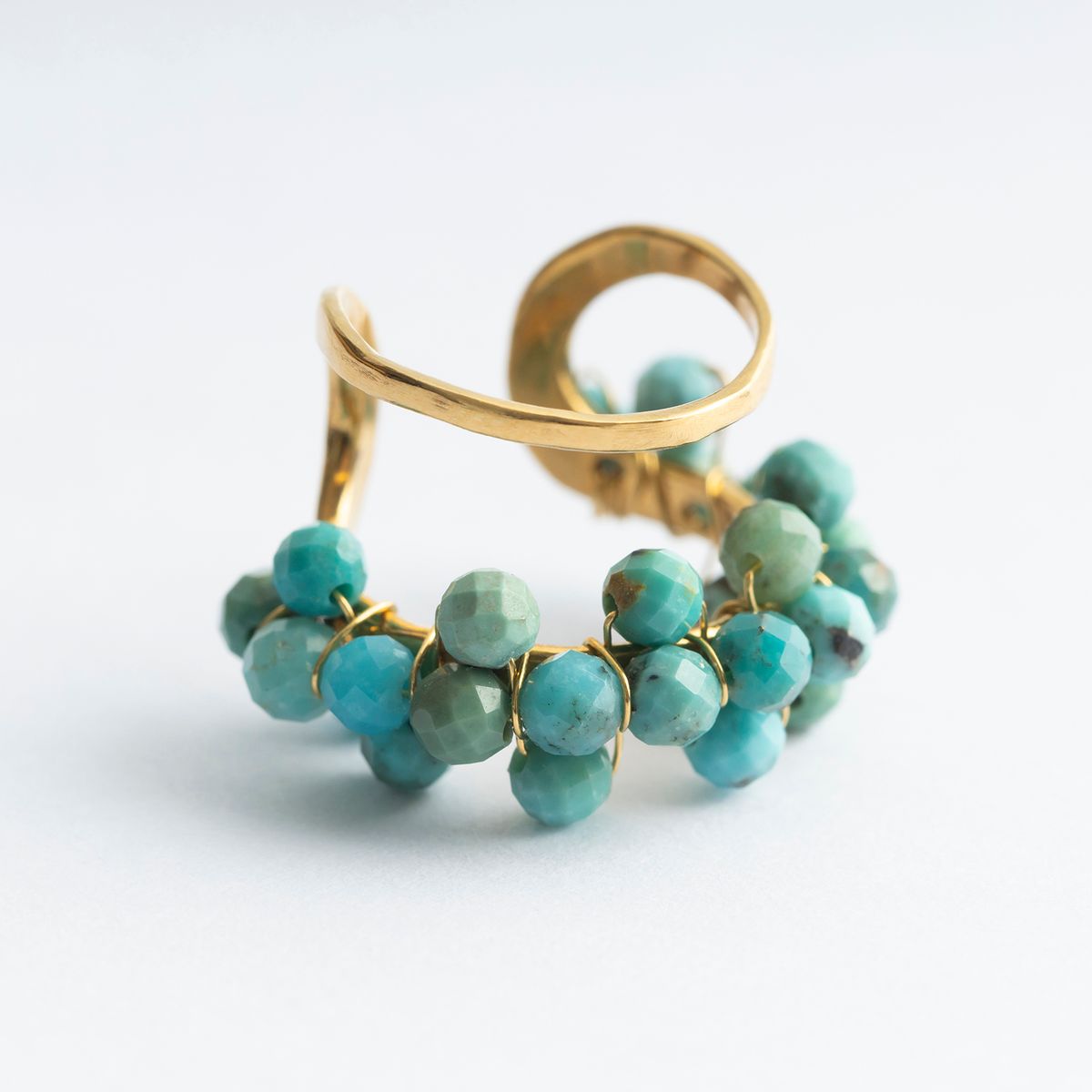 PLAFU/bloom gems earcuff　ターコイズ