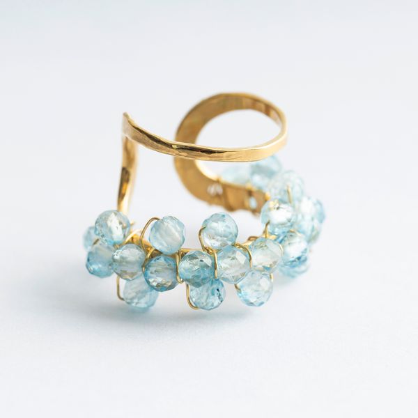 Flower ear cuff ブルー Ear Cuff No.37 | EVER MY